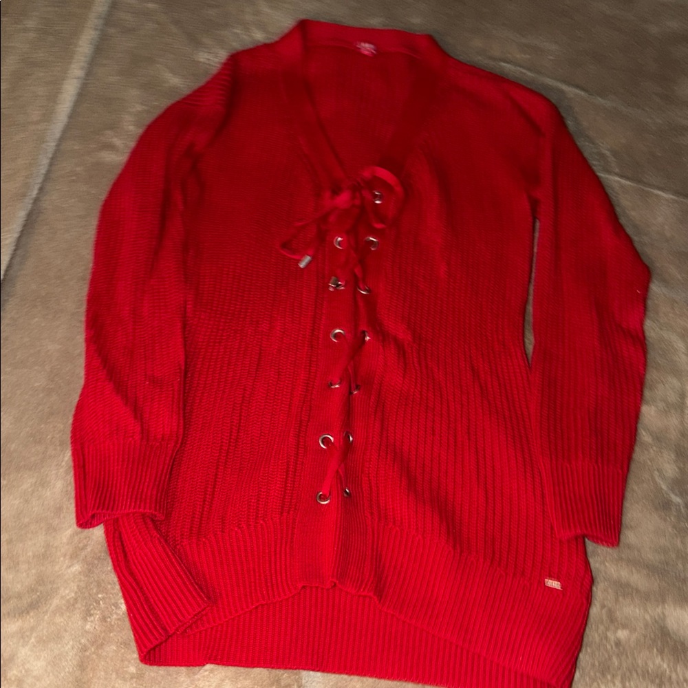 Guess Scarlet Lace-Up Sweater Cardigan